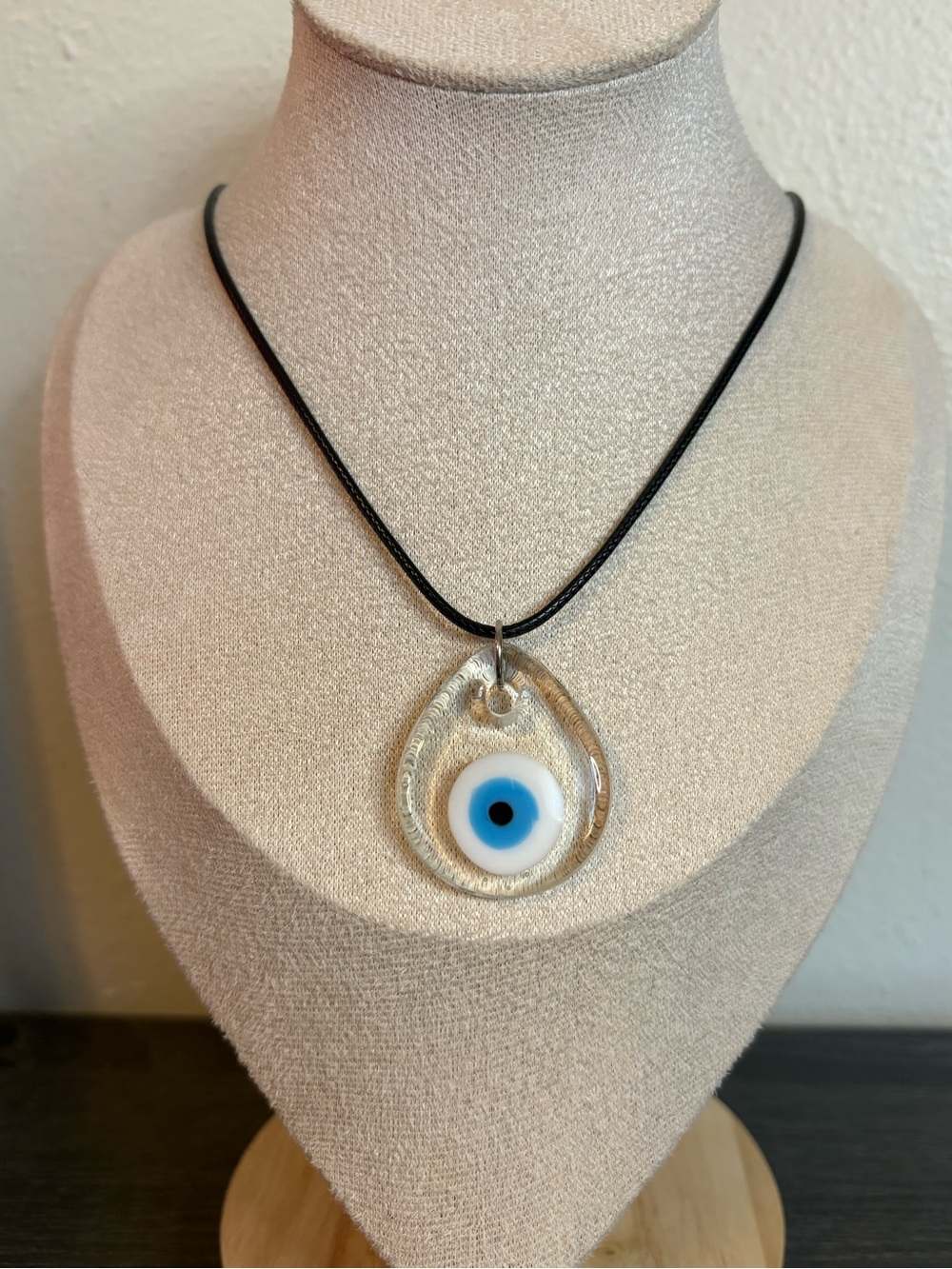 Handmade Clear Evil Eye Necklace